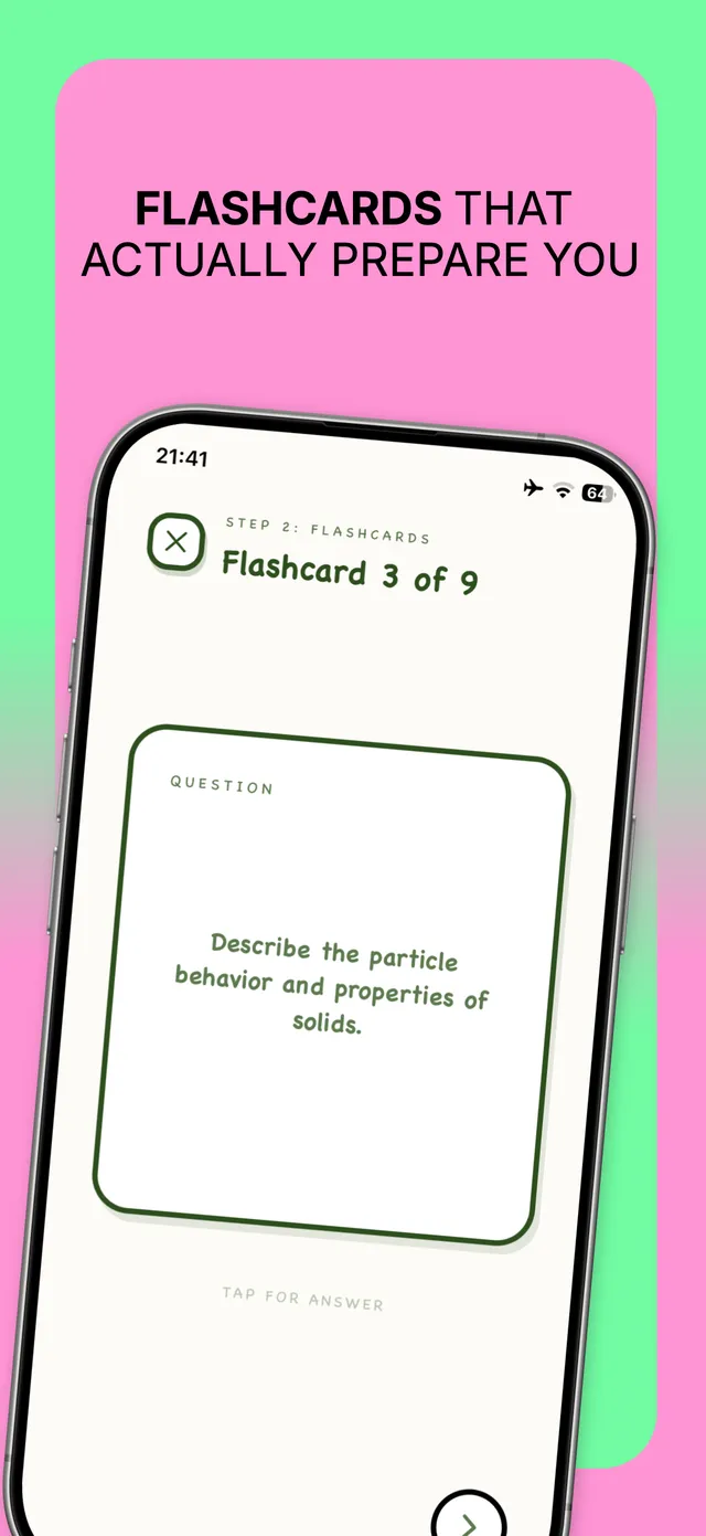 AI flashcards generated from your own notes