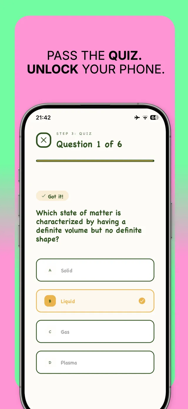 Pass the quiz to unlock your phone