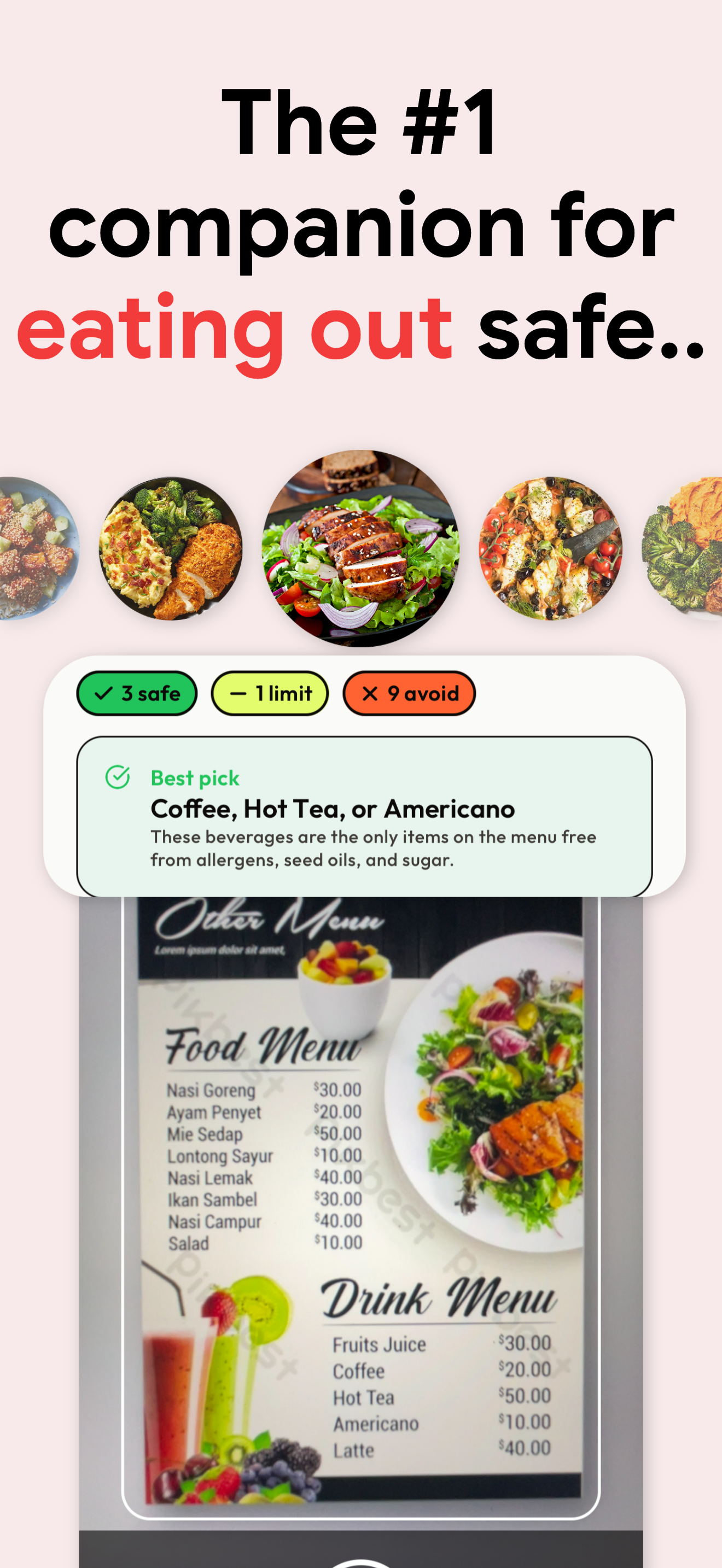 Menu Check app
